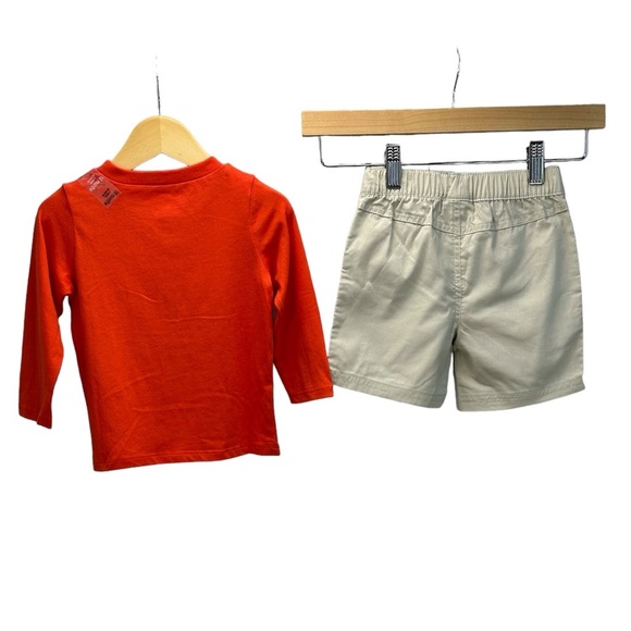 First Impression 2 piece Set - Long sleeve Sloth Riding Skateboard Tee & Shorts - Picture 3 of 12